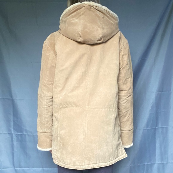Beautiful St John’s Bay Pennylane Suede Large Tan 100% Leather Warm Winter Coat - Picture 9 of 11